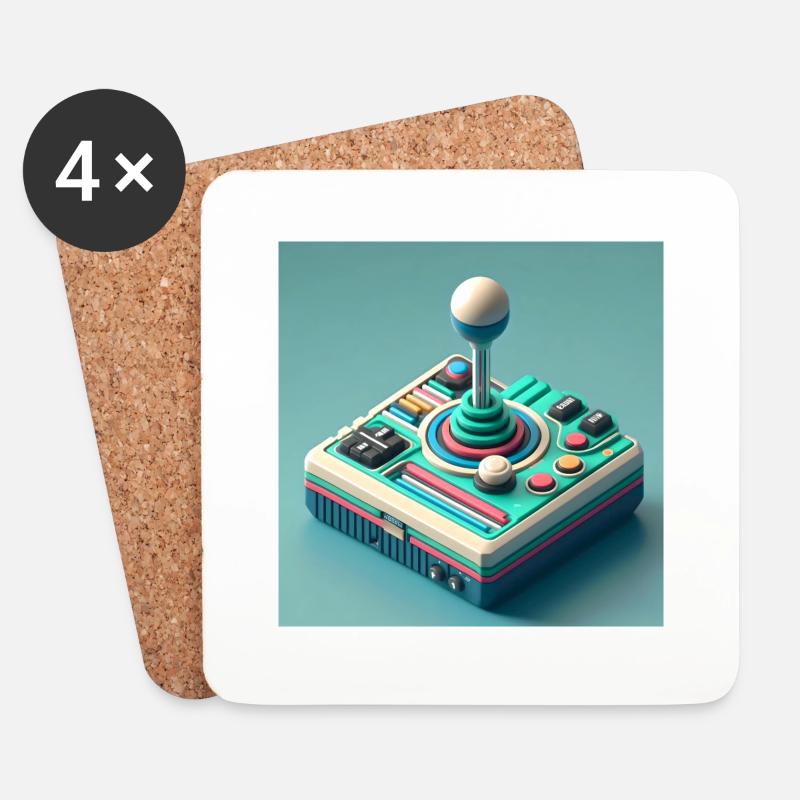 Joystick 7 - Untersetzer (4er-Set) - Weiß