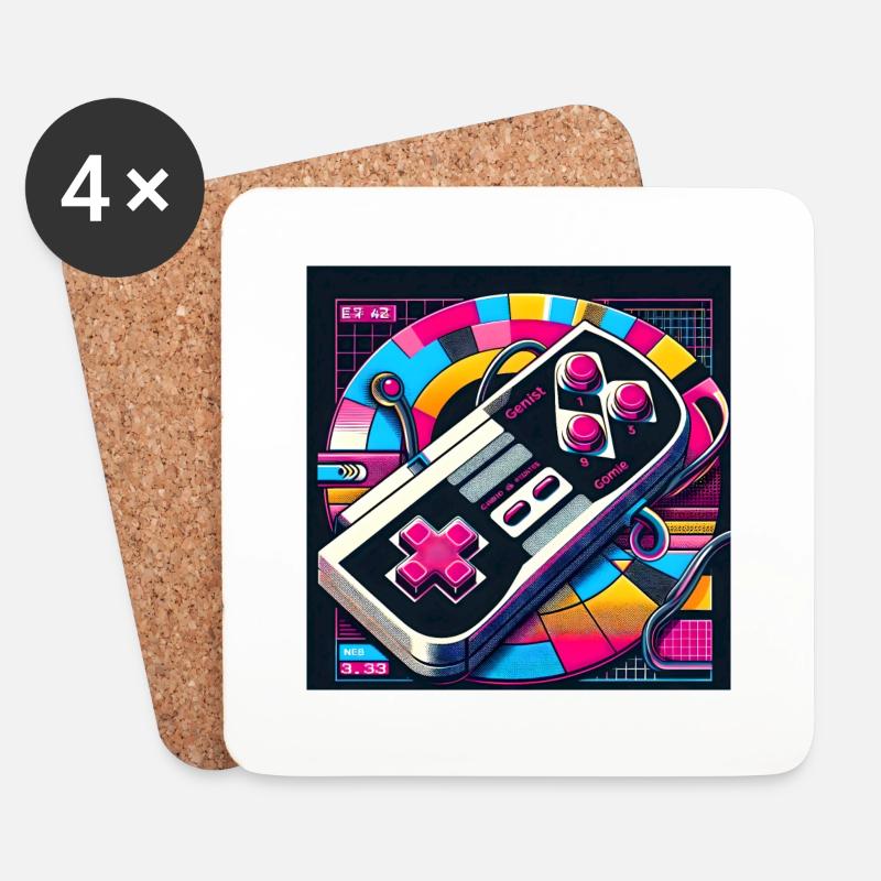 Joystick 3 - Untersetzer (4er-Set) - Weiß