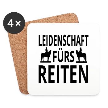 Reiten - Untersetzer (4er-Set) - Weiß - Vorne