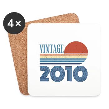 vintage 2010 - Dessous de verre (lot de 4) - blanc - Devant