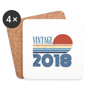Jahrgang 2018 - Untersetzer (4er-Set) - Weiß - Vorne