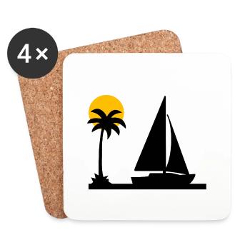 Voile - Dessous de verre (lot de 4) - blanc - Devant