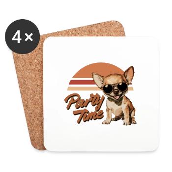 Dog Party Time - Coasters (set of 4) - white - Front