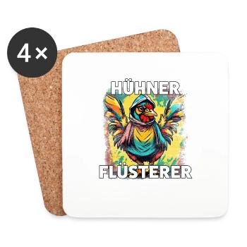 Hühner Flüsterer - Untersetzer (4er-Set) - Weiß - Vorne