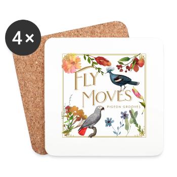 Oiseaux Amateurs Aviaire À Plumes Animaux Mignons Birdwatch - Dessous de verre (lot de 4) - blanc - Devant