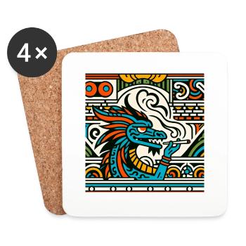 Haut dragon - Dessous de verre (lot de 4) - blanc - Devant