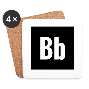 Buchstabe B - Untersetzer (4er-Set) - Weiß - Vorne