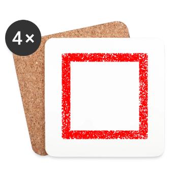 Frame / Red - Coasters (set of 4) - white - Front
