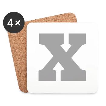 Lettre x sport - Dessous de verre (lot de 4) - blanc - Devant