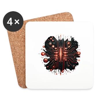 Computer Chip - Coasters (set of 4) - white - Front