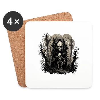 Horror Puppe / Halloween / gruselig / düster - Untersetzer (4er-Set) - Weiß - Vorne