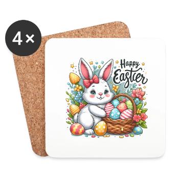 Happy Easter - Untersetzer (4er-Set) - Weiß - Vorne