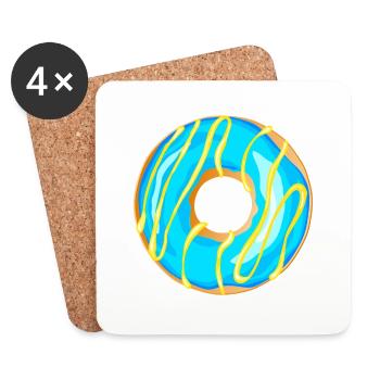 donut drawing dessert donuts cake pastry 1 A - Coasters (set of 4) - white - Front