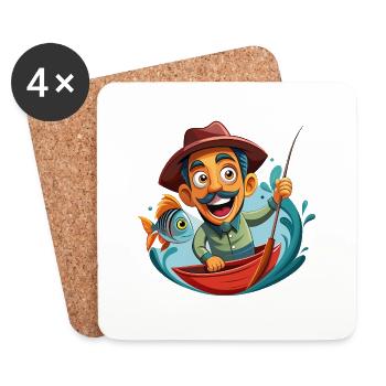 Born to fish - Untersetzer (4er-Set) - Weiß - Vorne