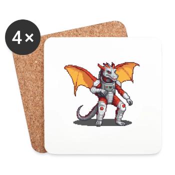 Astro-Dragon Adventurer - Coasters (set of 4) - white - Front