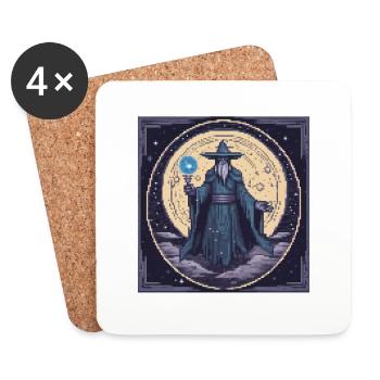 Mystic Pixel Mage - Coasters (set of 4) - white - Front