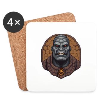 Stoic Stone Guardian - Coasters (set of 4) - white - Front
