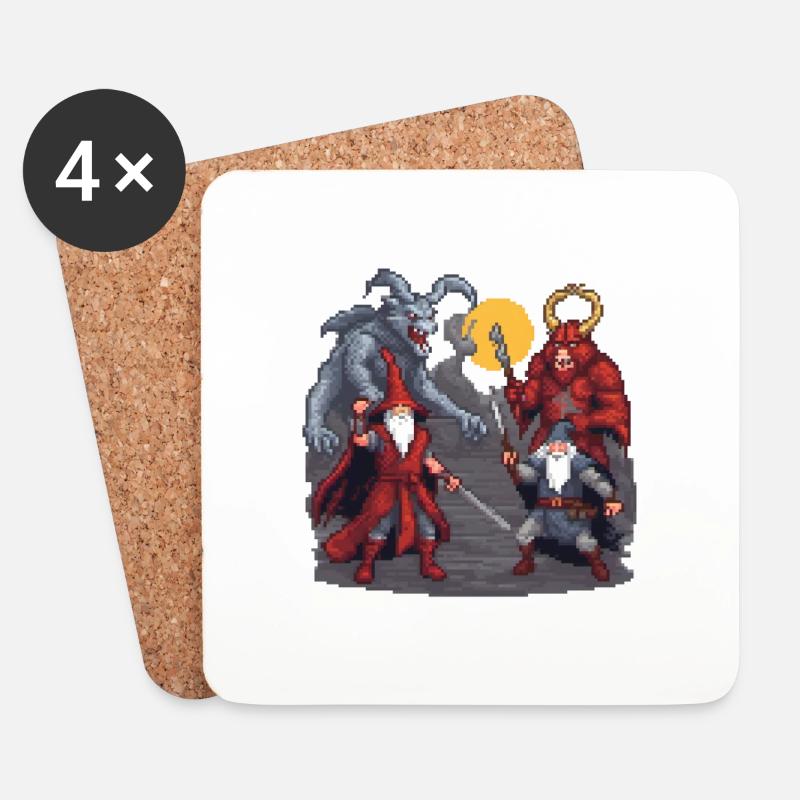 Mythischer Pixel-Abstand - Untersetzer (4er-Set) - Weiß