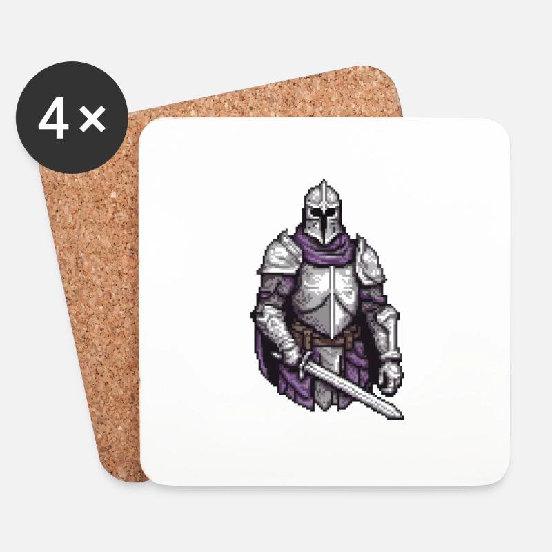 Pixel Paladin Valor - Coasters (set of 4) - white