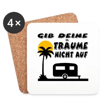 Camping - Untersetzer (4er-Set) - Weiß - Vorne