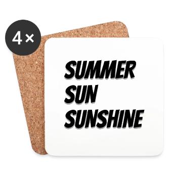 Summer Sun Sunshine Sommer Sonne Sonnenschein - Coasters (set of 4) - white - Front