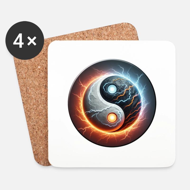 yinyang - Untersetzer (4er-Set) - Weiß