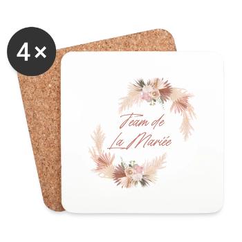 Team of The Floral Bride - Bachelorette Party Gift Idea - Coasters (set of 4) - white - Front