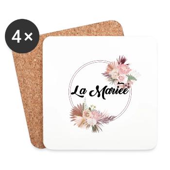 The Floral Bride - Bachelorette Party Gift Idea - Coasters (set of 4) - white - Front