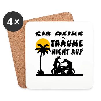 Motocyclette - Dessous de verre (lot de 4) - blanc - Devant