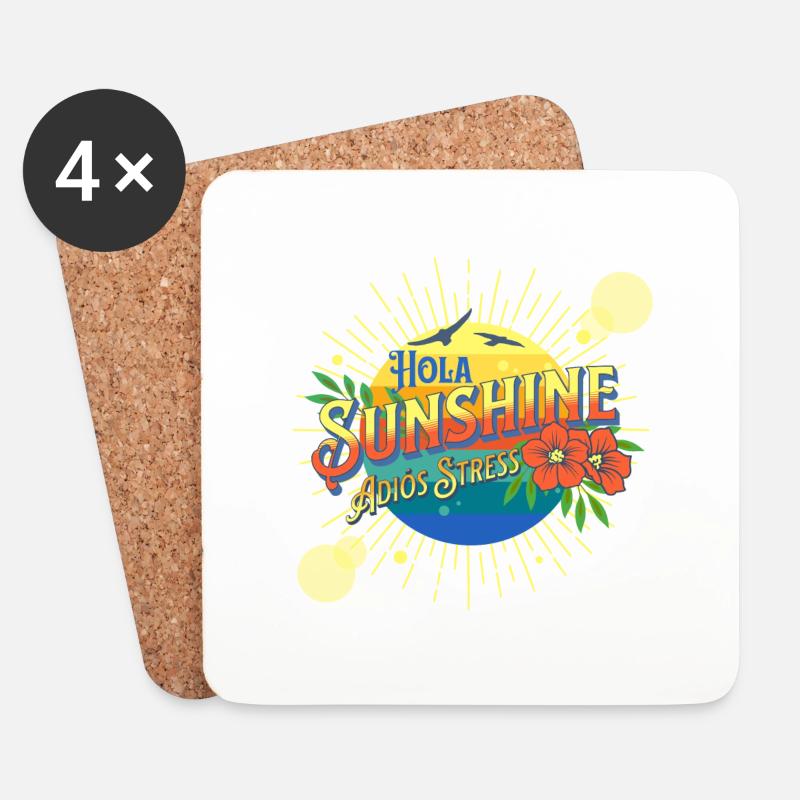 Latin Tropical Beach Summer Waves Sunny Vacation - Untersetzer (4er-Set) - Weiß