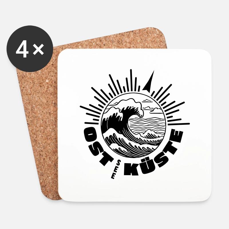 OstseeKueste surf - Untersetzer (4er-Set) - Weiß