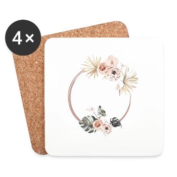 The Tropical Floral Bride - Bride Gift Idea - Coasters (set of 4) - white - Front