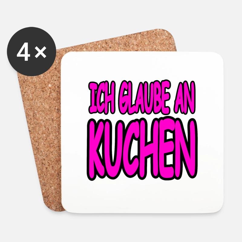 Kuchen - Untersetzer (4er-Set) - Weiß