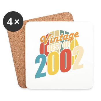 Vintage 2002 meilleur de 2002 - annif 22 ans - Dessous de verre (lot de 4) - blanc - Devant