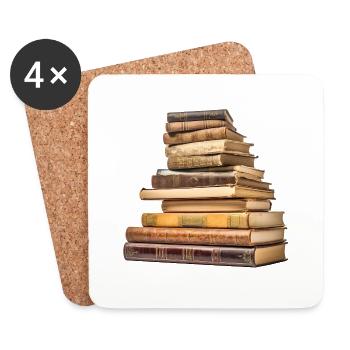 Books are repositories of knowledge - Coasters (set of 4) - white - Front