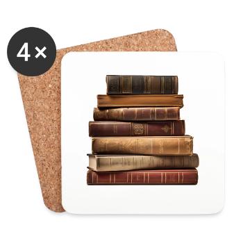 Old books, the gateway to knowledge - Coasters (set of 4) - white - Front