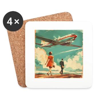 Vintage Airline Ad (fictional ) - Untersetzer (4er-Set) - Weiß - Vorne