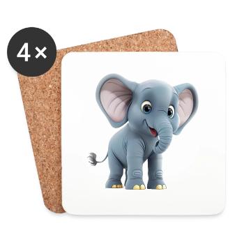 Being thick-skinned like an elephant protects - Coasters (set of 4) - white - Front