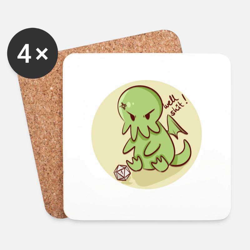 D20 cthulhu - Untersetzer (4er-Set) - Weiß