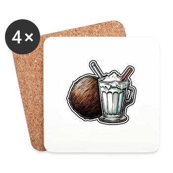 Cocktail / Bar / Mixing / Drink / Exotic / Club - Coasters (set of 4) - white - Front