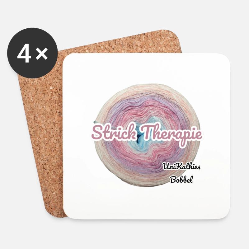 Strick Therapie - Untersetzer (4er-Set) - Weiß
