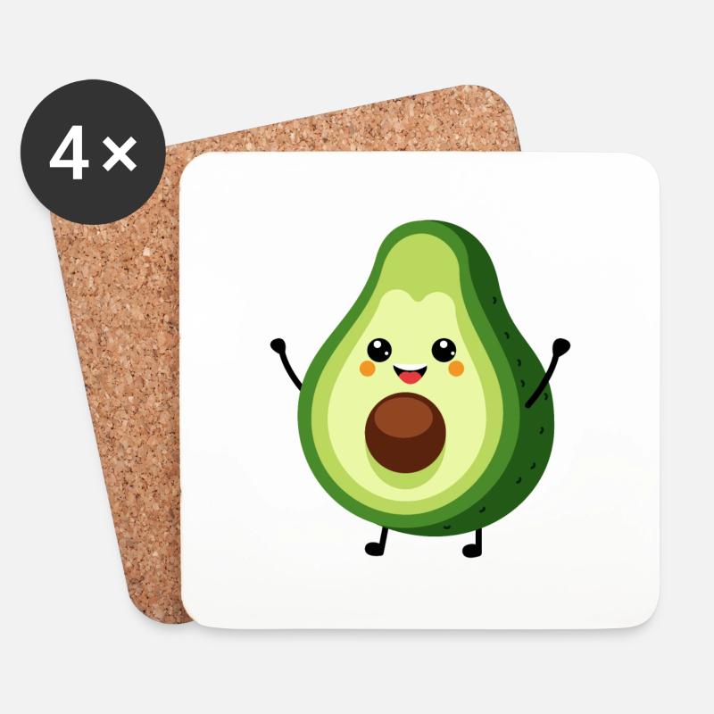 Avocado - Coasters (set of 4) - white