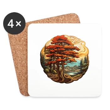 Cedar - Coasters (set of 4) - white - Front