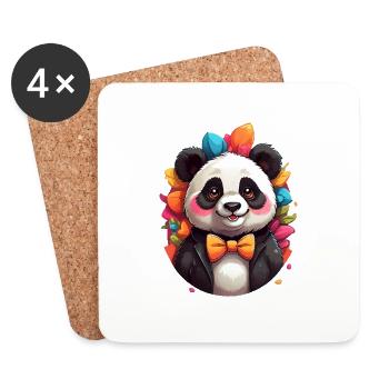 Panda - Dessous de verre (lot de 4) - blanc - Devant