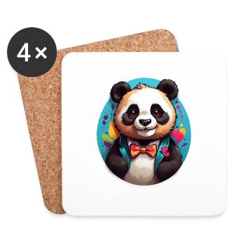 Panda - Untersetzer (4er-Set) - Weiß - Vorne
