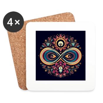 mandala220324 - Dessous de verre (lot de 4) - blanc - Devant