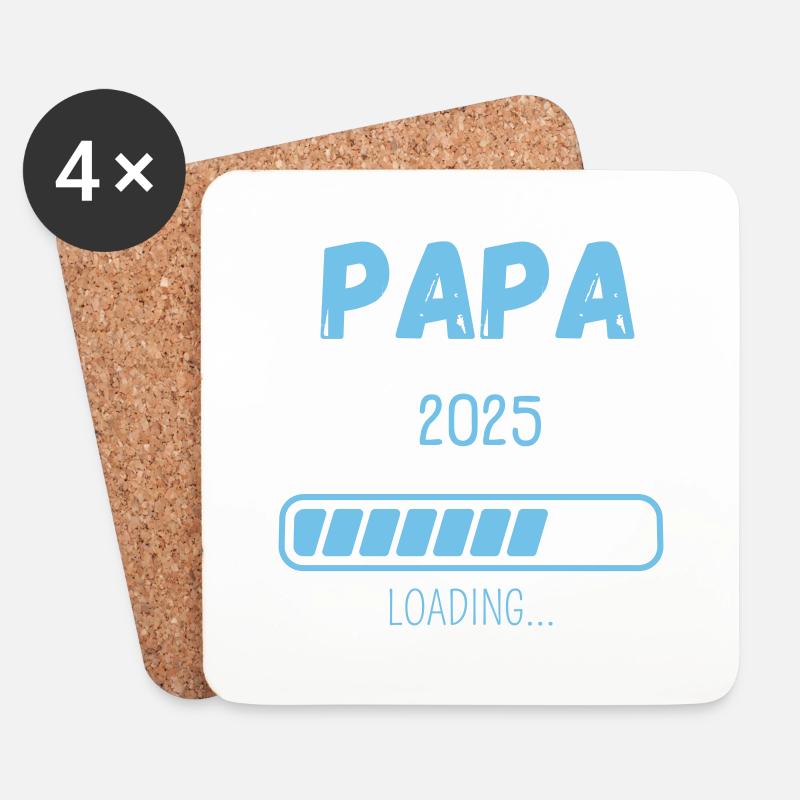 PAPA 2025 LOADING... - Untersetzer (4er-Set) - Weiß