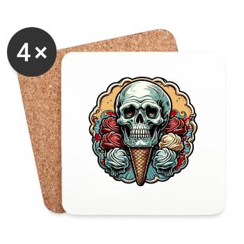 Ice Cream / Sorbet / Gelato / Summer / Sun - Coasters (set of 4) - white - Front