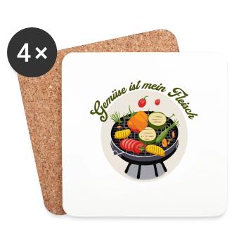 Gemüse Griller - Untersetzer (4er-Set) - Weiß - Vorne