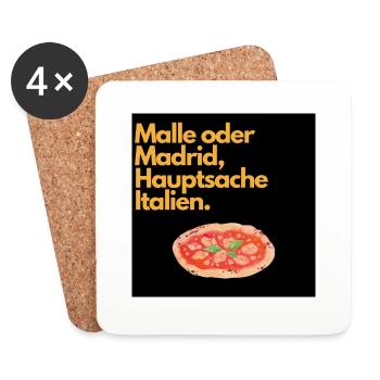Malle oder Madrid - Untersetzer (4er-Set) - Weiß - Vorne